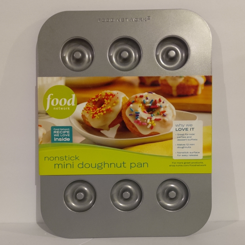 Food Network, Nonstick Mini Doughnut Pan.  12 Capacity